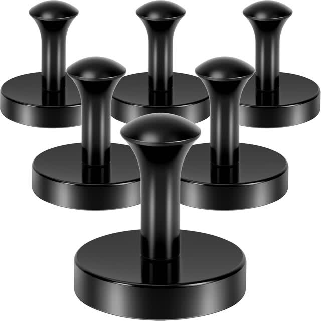 Neosmuk heavy-duty black magnetic hooks, 6 pack